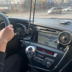 야간 길에서 급정거했어요